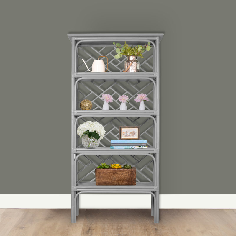 Chippendale Bookcase, Light Gray
