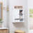 Double Door Small Bathroom Wall Mounted Storage Cabinet, Living Room Medicine Cabinet Organizer, White