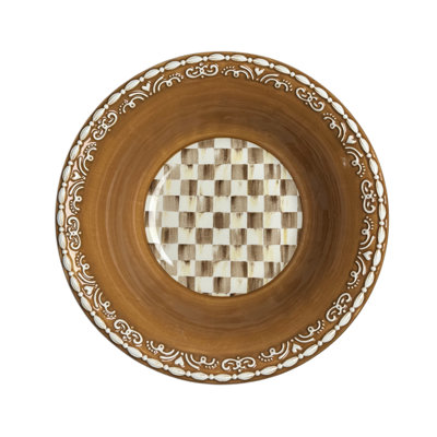 Mocha check gingerbread small bowl