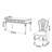 American style home desk and chair combination