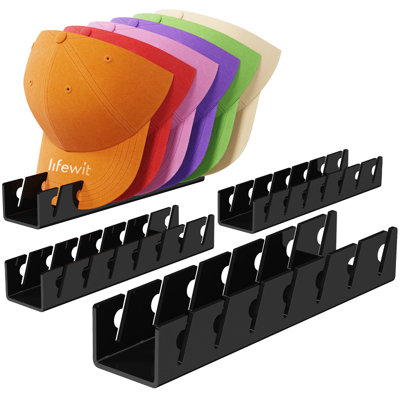 4 Pack Hat Organizer For Baseball Caps, Hat Storage Rack For 28 Ball Caps, Hat Stand Shelf For Trucker Hat And Golf Cap In Closet, Bedroom, Dresser