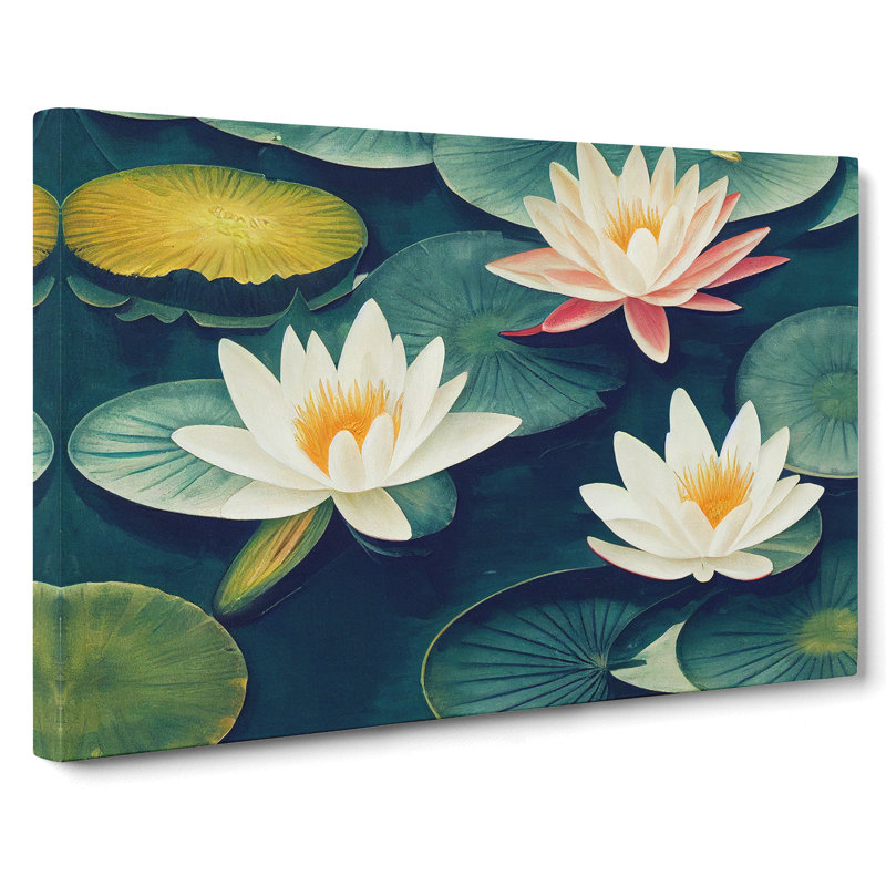 Sacred Water Lily - Wrapped Canvas, 35cm H x 50cm W x 3cm D