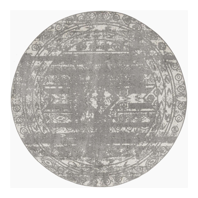 Geometric Indoor Rug, Round 7'10"