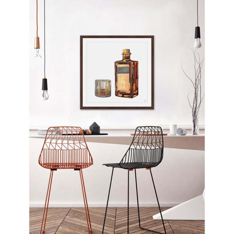 « bourbon time », reproduction de peinture à l’aquarelle encadrée, H 12 po x l 12 po x P 1,5 po