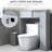 Gray Space Toilet Cabinet With Adjustable Shelves And Stylish Bathroom Interior Over Rack In Gray, Efficient Storage