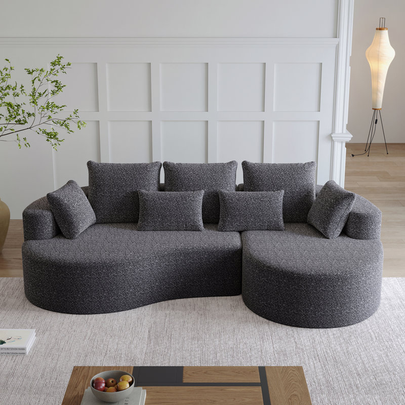 Canapé modulaire surdimensionné rembourré Modern, Gris, Orienté à droite
