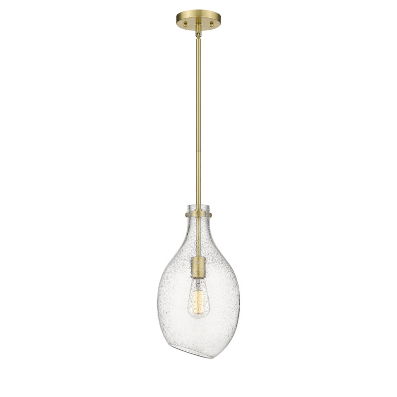 Luminaire suspendu sphère 1 lumière Kenia, Granuleux, Or satiné, Ampoule non incluse