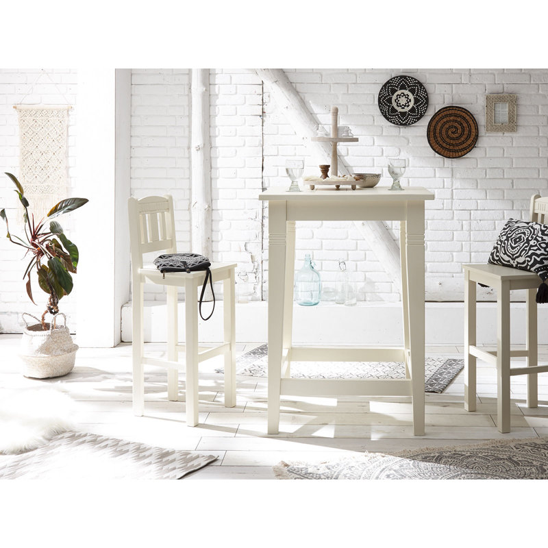 Canepa Solid Wood Counter Stool, White