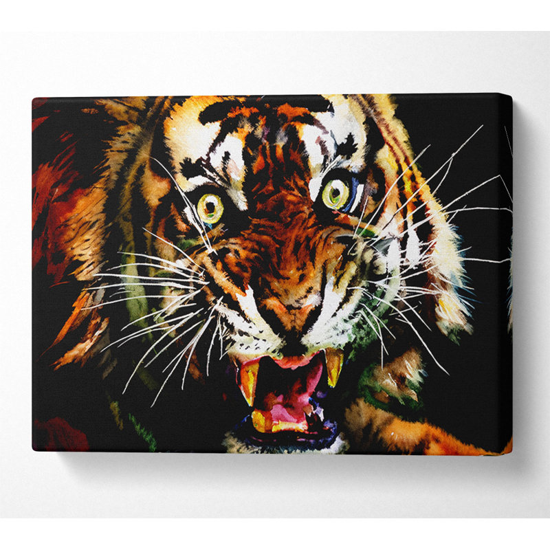 Tiger Roar - Wrapped Canvas Print, 81cm H x 121.9cm W x 10cm D