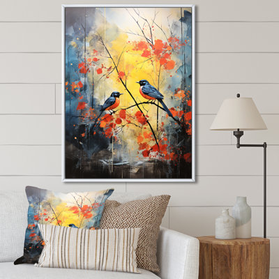 Blue And Yellow Forest With Eastern Bluebird - Bird Wall Art