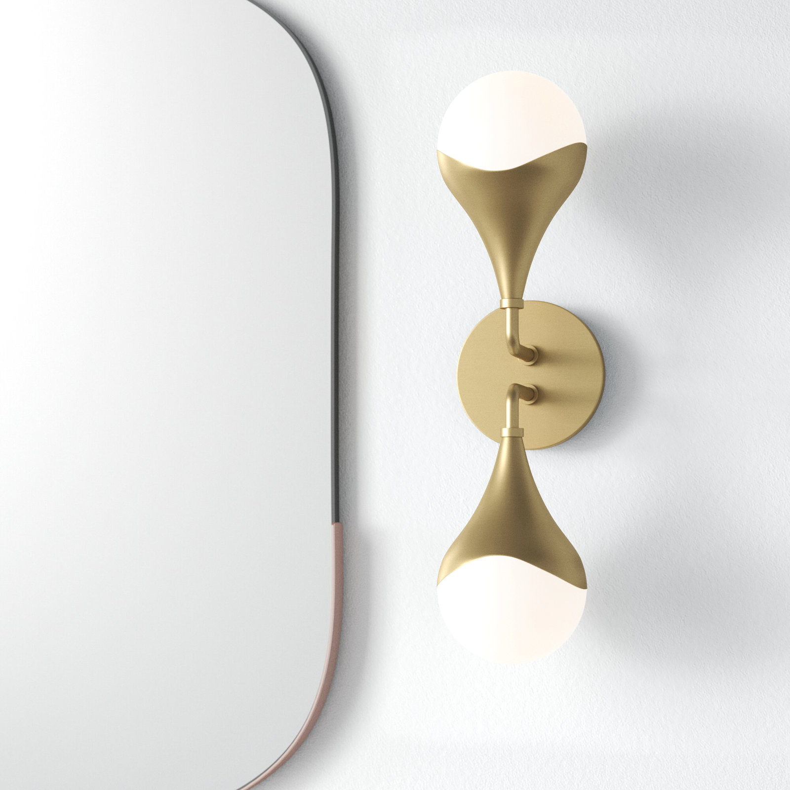 Algiers 2 Light Bath Sconce, Aged Brass