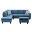 97" Wide Sectional Couch Set With Storage Ottoman White Microfiber Sofa With Chaise 3 Pieces Living Room Set (Right-Hand Facing)-87957680-87957684