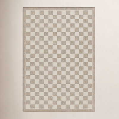 Saybrook Check Gray Indoor Outdoor Rug