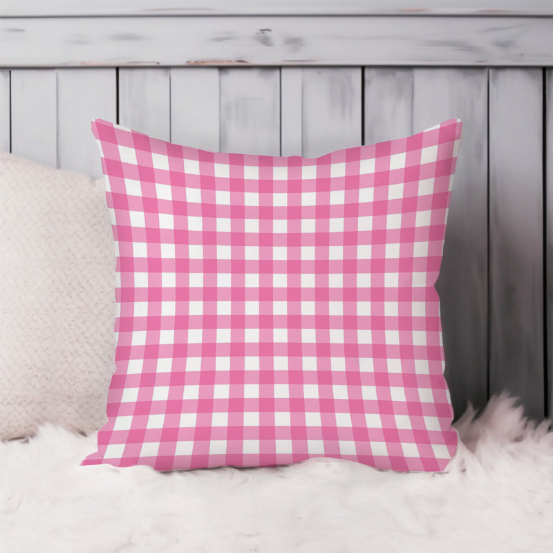  Abstract Pink Plaid Pattern III Modern, 20"H x 20"W