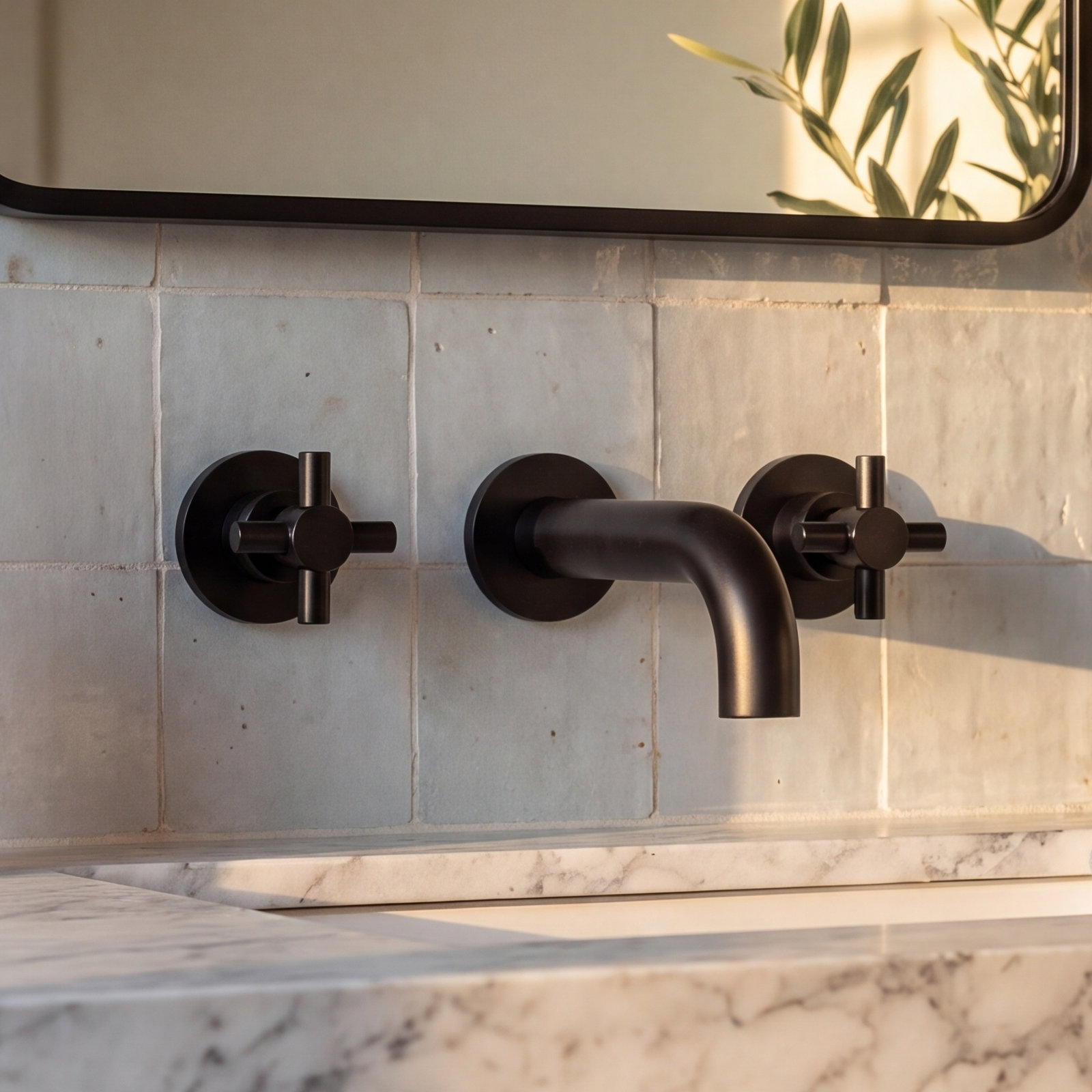 Wall-Mounted High-Flow Tub Filler Set, Matte Black
