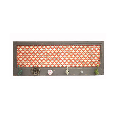Metal Wall Organizer with Key Hooks
