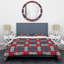 Tartan à carreaux rouge et bleu - Ensemble de housse de couette abstrait - Microfibre de polyester-663169170