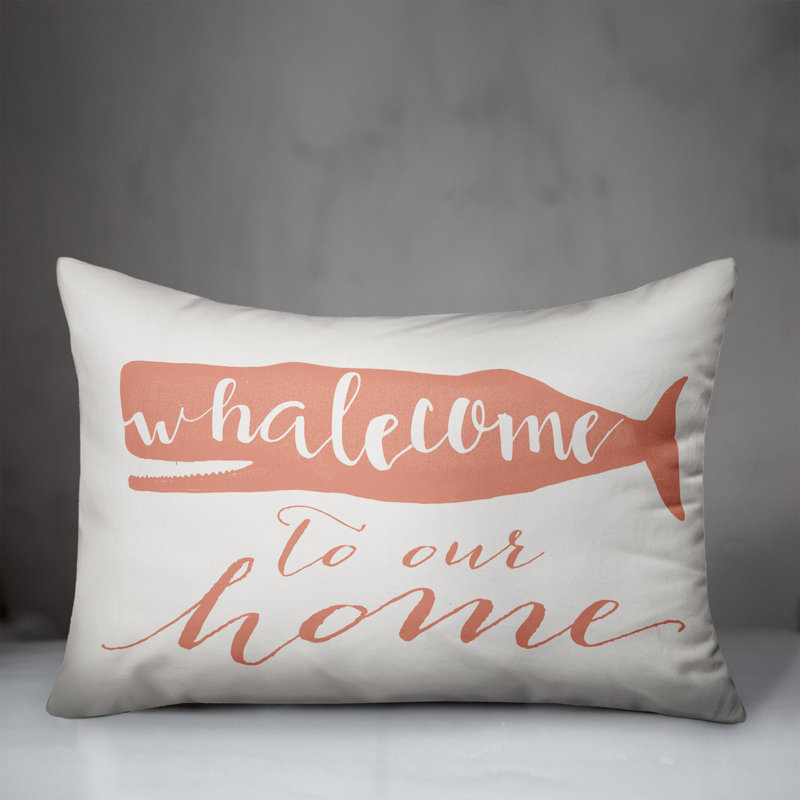  Whalcome Home Rectangular Pillow Cover & Insert, Orange