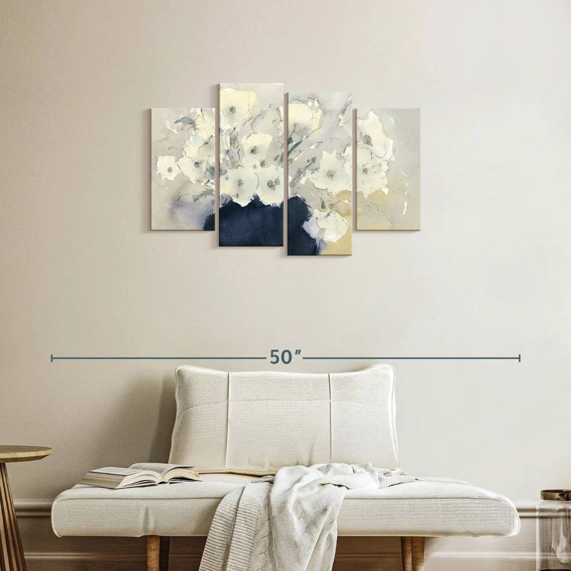 Bouquet Harnek laiteux blanc, H 22 po x l 36 po