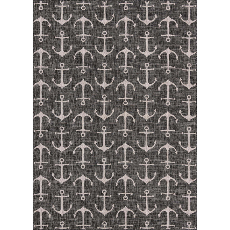 Tapis gris anthracite intérieur / extérieur Glidden, Rectangle 10 pi x 14 pi