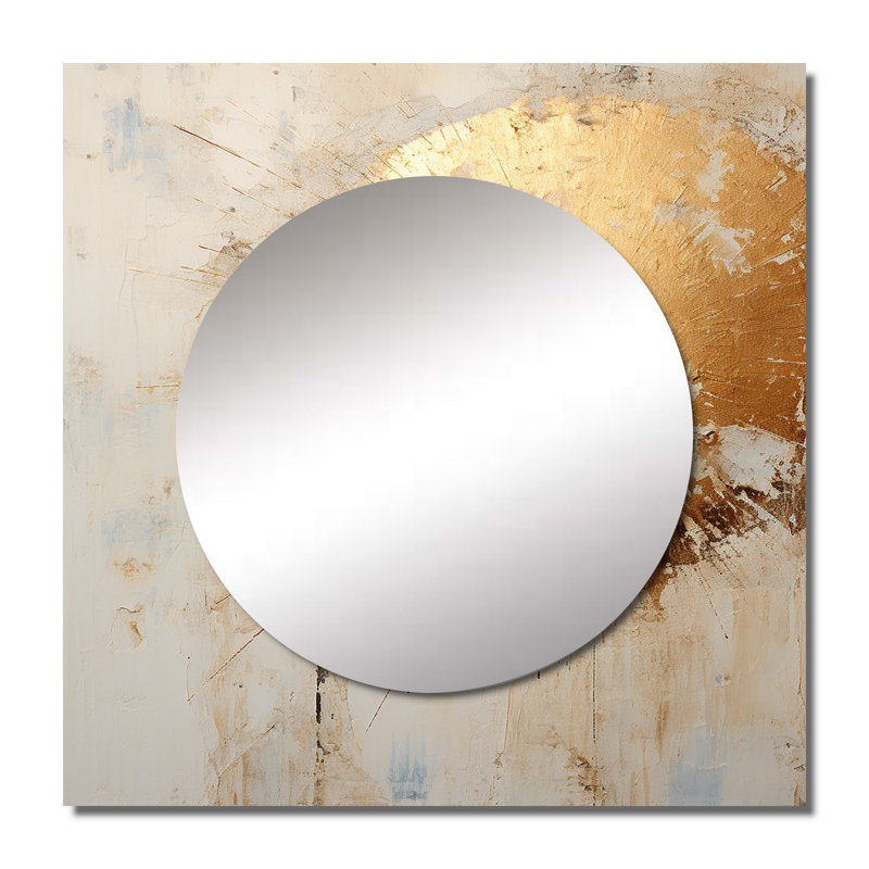 Genessi - Grand miroir mural carré abstrait pour chambre à coucher, 23 po x 23 po