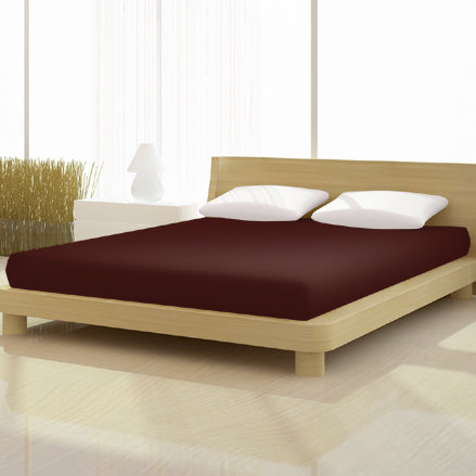 Adeoye 100% Cotton Fitted Sheet, 90cm - 100cm x 190cm - 200cm, Chocolate brown