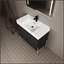 Meuble-lavabo autoportant de 36 pouces avec lavabo en résine et armoire de rangement à fermeture douce, parfait pour les salles de bain modernes