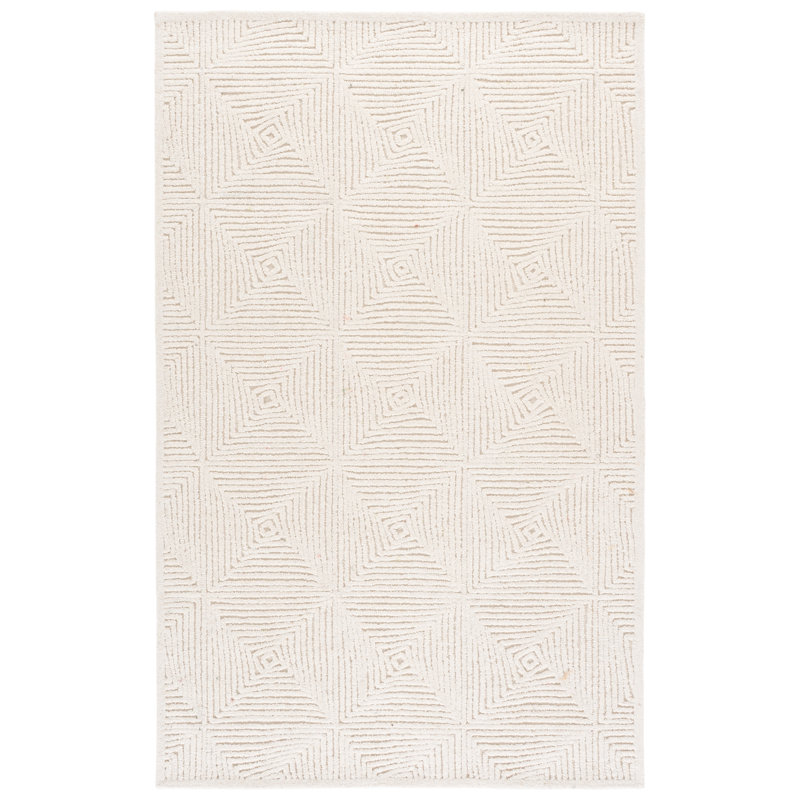 Textural 108 Hand Tufted 80% Wool; 20% Cotton Geometric Shapes Rug, Rectangle 5' x 8'