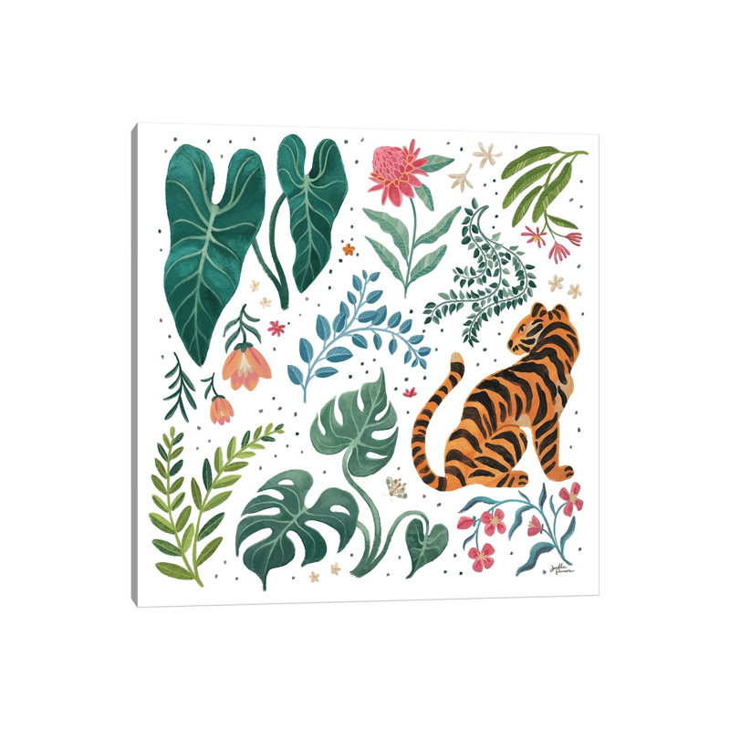 Jungle Love V White by Janelle Penner - Wrapped Canvas Painting, 45.72 cm H x 45.72 cm W x 3.175 cm D