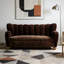 Solid Wood Frame Modern Dark Brown Velvet Sofa