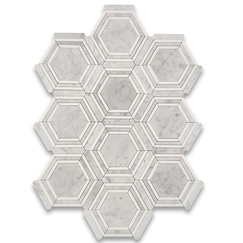 9" x 8" Marble Honeycomb Mosaic Wall & Floor Tile