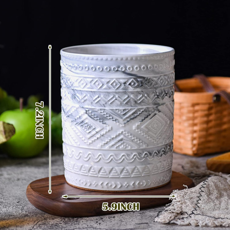 Ceramic Marble Kitchen Utensil Rack