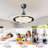 Hidden Blade Flush Mount Ceiling Fan With Light, 42" Led, Remote Control, Dimmable, Reversible, Indoor