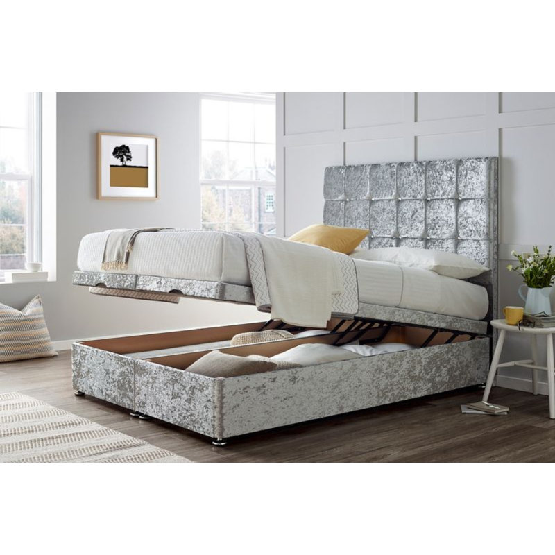 Tiffington Upholstered Bed, Silver, Kingsize (5')