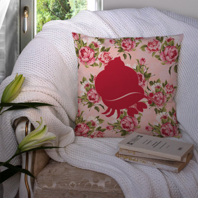  Coussin 14 "Floral Hermit Crab Shabby Elegance Pink Roses