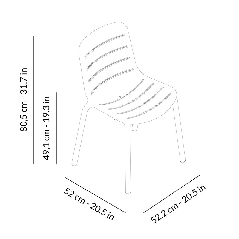 Chaise d'appoint de patio Gina, Blanc