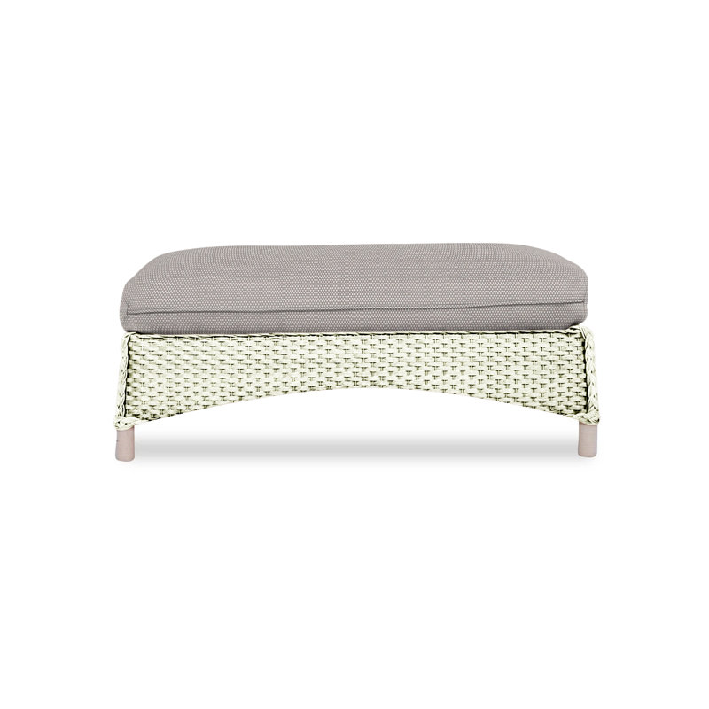 Mandalay Outdoor Ottoman, Sailcloth Seagull, Hickory