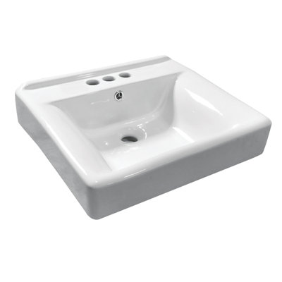Kingston Brass Concord 20-Inch Ceramic Console Sink Basin (4-Inch, 3-Hole)