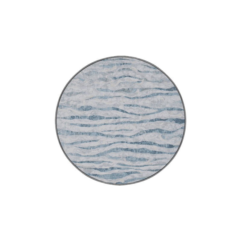 Tapis gris lavable à la machine, Rond 6 pi