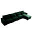 Velours côtelé en L avec rangement et 4 coussins - Siège profond intriguant les grands coussins de tabouret en forme de L, confortable, ergonomique pour les appartements, les chambres à coucher, les clubs et les salons-31220302
