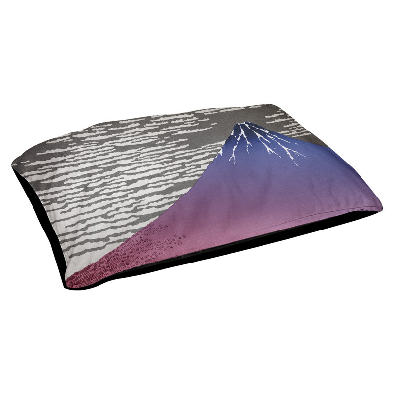 Coussin pour chien d'intérieur / extérieur Burkart, Grand (H 17 po x l 52 po x P 42 po), Gris / bleu / mauve