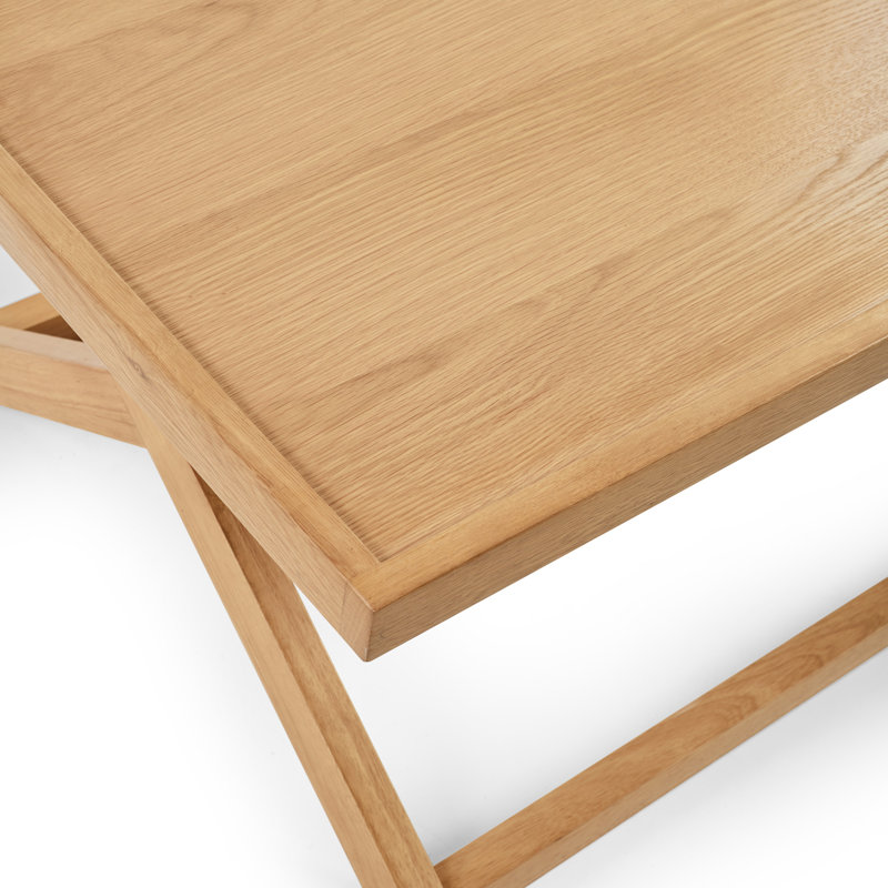 Solid Wood Cross Legs Coffee Table