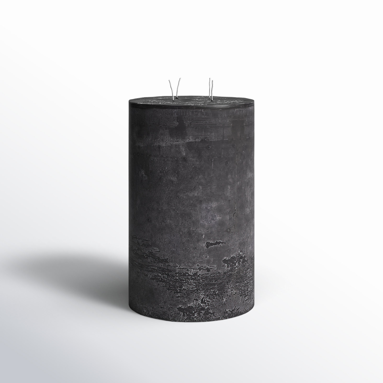 Pillar Super Unscented Candle, Black, 11.8" H x 7.5" W x 7.5" D