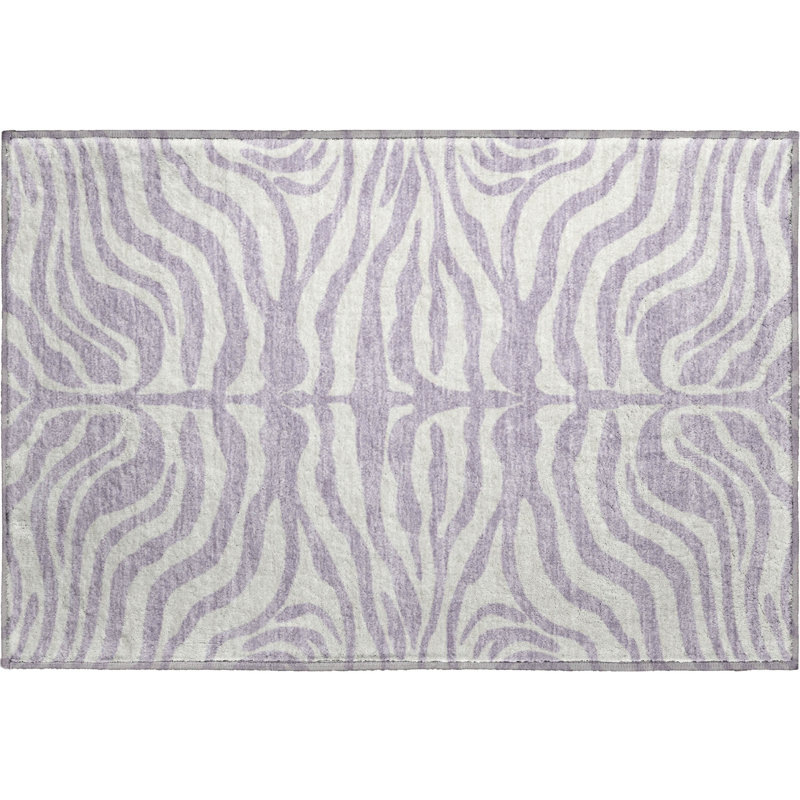 Tapis à imprimé animal de qualité supérieure lavable à la machine Kian AMF1042, Rectangle 1 pi 8 po x 2 pi 6 po
