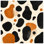 Tapisserie murale abstraite formes noires et oranges - Décoration murale formes abstraites