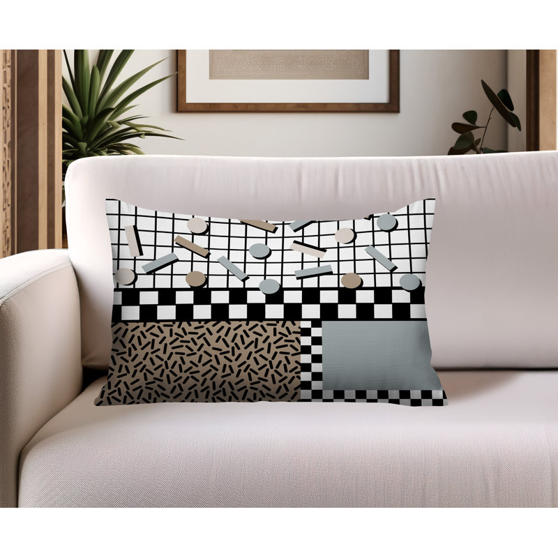 Coussin lombaire intérieur / extérieur Lumo, Rectangle H 14 po x l 20 po, Gris