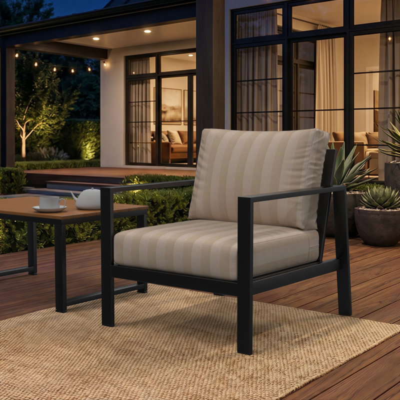 Lani Sunbrella® 24" Outdoor Lounge Chair Cushion, Expressive Sparrow