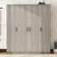 4-Door Wardrobe With 1 Drawer, Grey