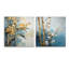 Or et bleu bambou IV - Ensemble de 2 verres muraux en acrylique-103920059