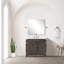 Meuble-lavabo simple en chêne brun 36 po X P 22 po D, plateau en marbre de culture et robinet-117980297